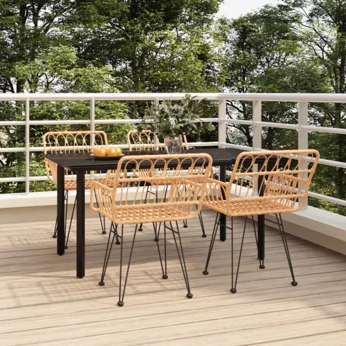  5 részes polyrattan kerti étkezőgarnitúra