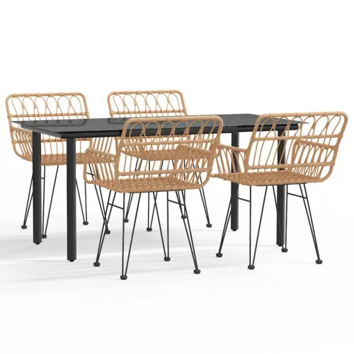  5 részes polyrattan kerti étkezőgarnitúra