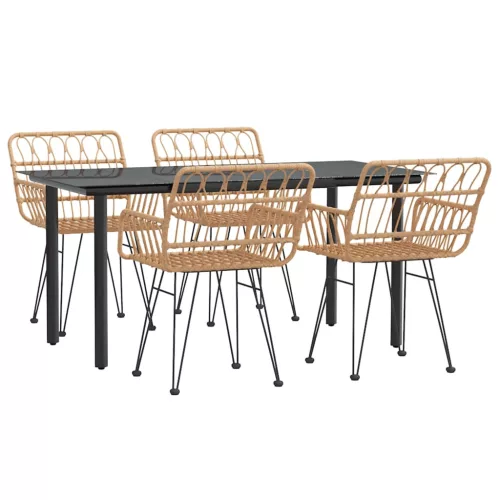  5 részes polyrattan kerti étkezőgarnitúra
