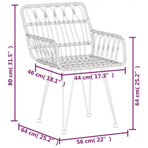  5 részes polyrattan kerti étkezőgarnitúra