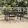  5 részes fekete polyrattan kerti étkezőgarnitúra