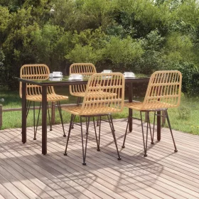  5 részes polyrattan kerti étkezőgarnitúra