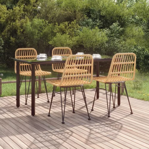  5 részes polyrattan kerti étkezőgarnitúra