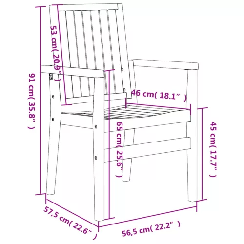  4 db tömör tíkfa rakásolható kerti szék 56,5 x 57,5 x 91 cm