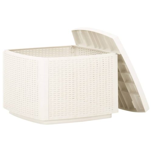  fehér műanyag kerti asztal 53 x 53 x 40 cm