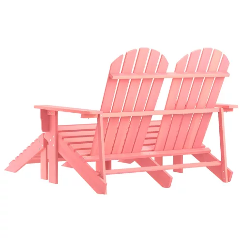  kétszemélyes rózsaszín fenyőfa kerti adirondack szék és zsámoly