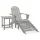  szürke tömör fenyőfa adirondack szék zsámollyal és asztallal