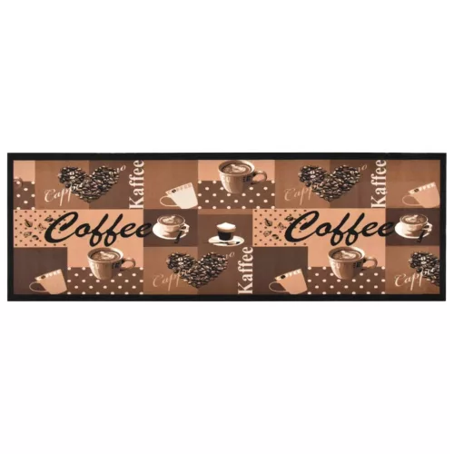  Coffee brown" mintájú mosható konyhaszőnyeg 60 x 180 cm"