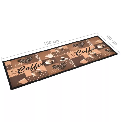  Coffee brown" mintájú mosható konyhaszőnyeg 60 x 180 cm"