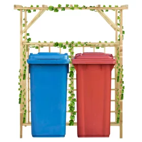  impregnált fenyőfa kerti pergola 2 szemeteskukához