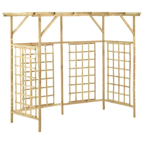 impregnált fenyőfa kerti pergola 3 szemeteskukához