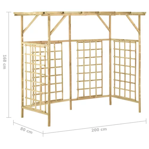  impregnált fenyőfa kerti pergola 3 szemeteskukához