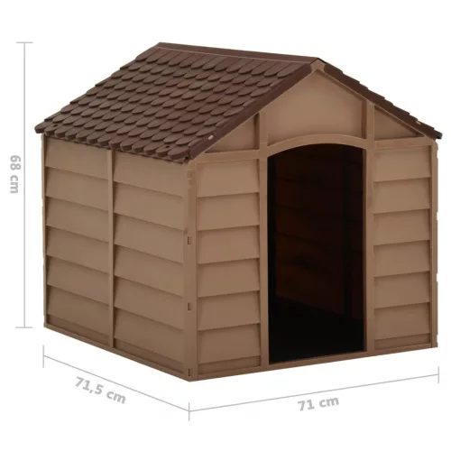  barna PP kutyaház 71 x 71,5 x 68 cm