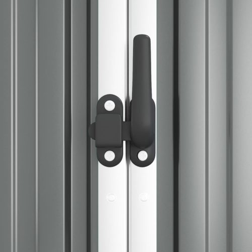  szürke horganyzott acél kerti szerszámtároló 161 x 89 x 161 cm