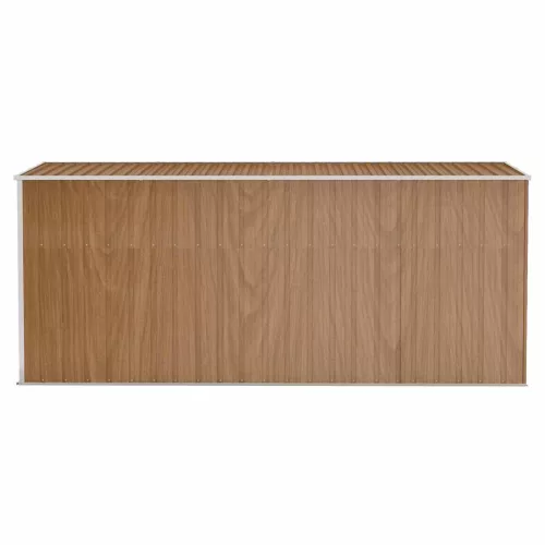  barna acél falhoz erősíthető kerti fészer 118 x 382 x 178 cm
