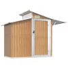  barna horganyzott acél kerti fészer 270 x 130 x 208,5 cm