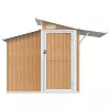  barna horganyzott acél kerti fészer 270 x 130 x 208,5 cm