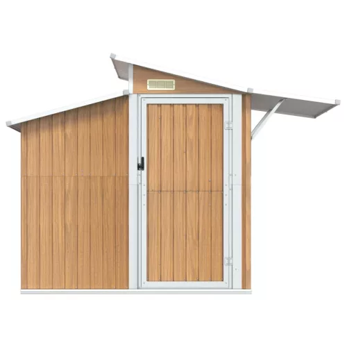  barna horganyzott acél kerti fészer 270 x 130 x 208,5 cm