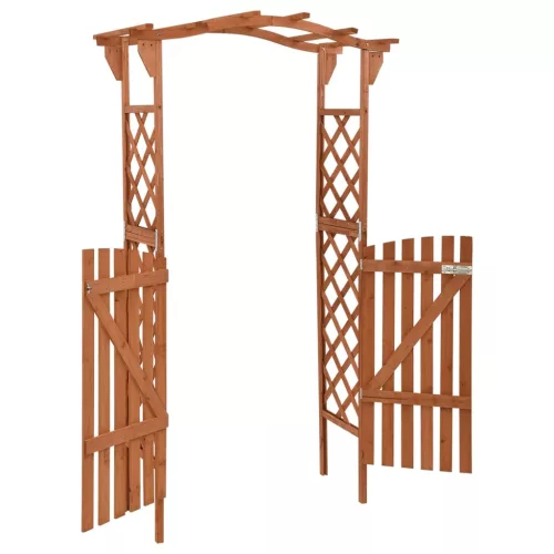  tömör fenyőfa pergola kapuval 116 x 40 x 204 cm