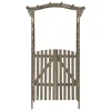  szürke tömör fenyőfa pergola kapuval 116 x 40 x 204 cm