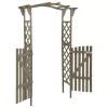  szürke tömör fenyőfa pergola kapuval 116 x 40 x 204 cm