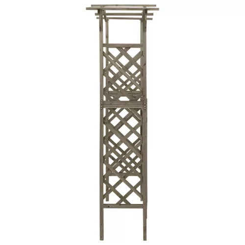  szürke tömör fenyőfa pergola kapuval 116 x 40 x 204 cm