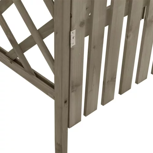  szürke tömör fenyőfa pergola kapuval 116 x 40 x 204 cm