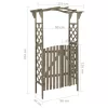  szürke tömör fenyőfa pergola kapuval 116 x 40 x 204 cm
