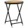  fekete polyrattan és tömör akácfa teázóasztal 60 cm