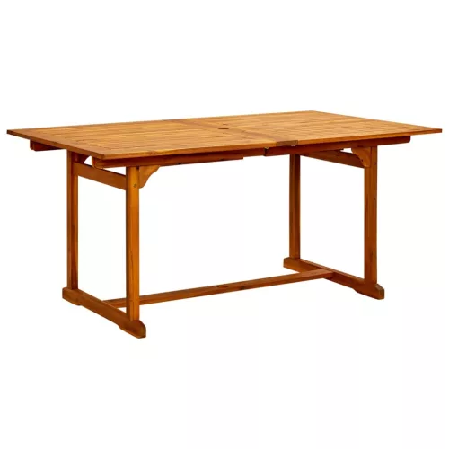  tömör akácfa kerti étkezőasztal (150-200) x 100 x 75 cm