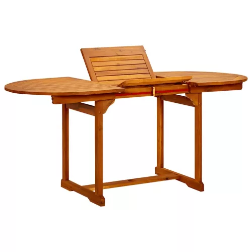  tömör akácfa kerti étkezőasztal (120-170) x 80 x 75 cm