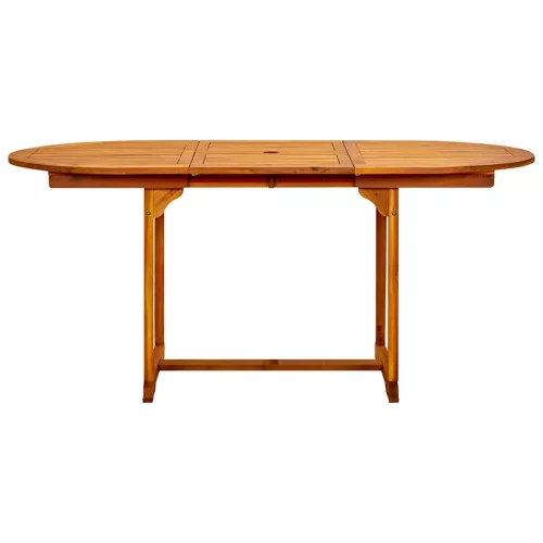  tömör akácfa kerti étkezőasztal (120-170) x 80 x 75 cm