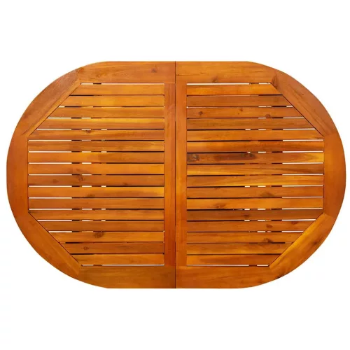  tömör akácfa kerti étkezőasztal (120-170) x 80 x 75 cm