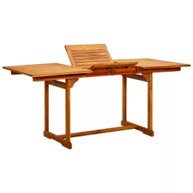  tömör akácfa kerti étkezőasztal (120-170) x 80 x 75 cm