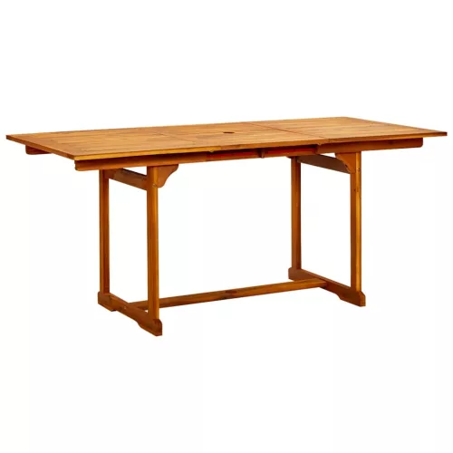  tömör akácfa kerti étkezőasztal (120-170) x 80 x 75 cm