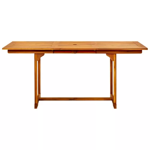  tömör akácfa kerti étkezőasztal (120-170) x 80 x 75 cm