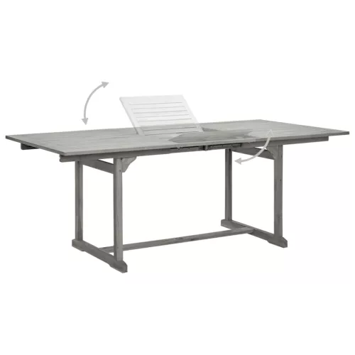  tömör akácfa kerti étkezőasztal (150-200) x 100 x 75 cm
