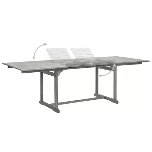  tömör akácfa kerti étkezőasztal (160-240) x 100 x 75 cm