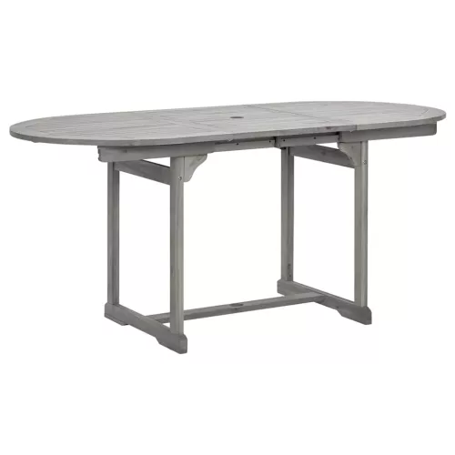  tömör akácfa kerti étkezőasztal (120-170) x 80 x 75 cm