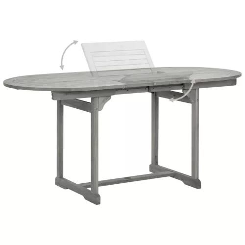  tömör akácfa kerti étkezőasztal (120-170) x 80 x 75 cm