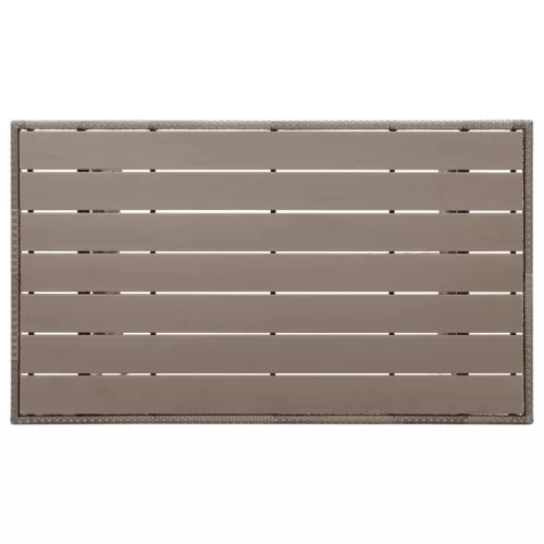  szürke polyrattan kerti asztal 120 x 70 x 66 cm