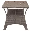  szürke polyrattan kerti asztal 120 x 70 x 66 cm