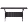  fekete polyrattan kerti asztal 120 x 70 x 66 cm
