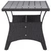  fekete polyrattan kerti asztal 120 x 70 x 66 cm
