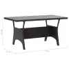  fekete polyrattan kerti asztal 120 x 70 x 66 cm