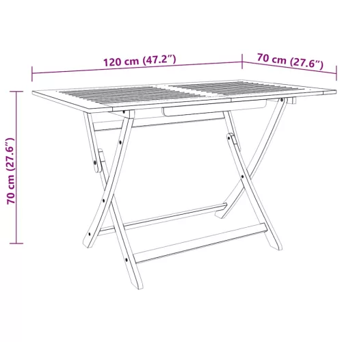  tömör eukaliptuszfa összecsukható kerti asztal 120 x 70 x 75 cm
