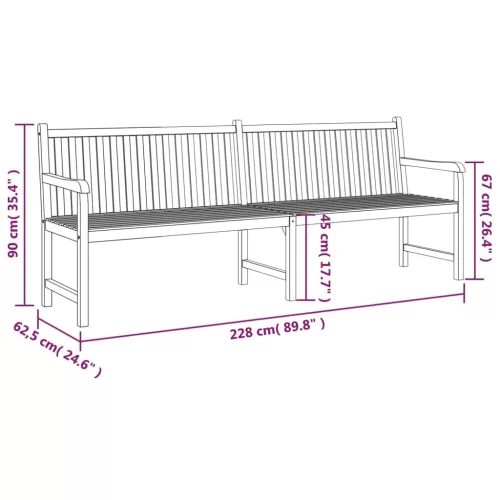  tömör tíkfa kerti pad 228 cm
