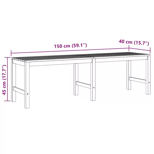  tömör tíkfa kerti pad 150 cm