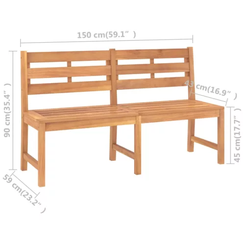  tömör tíkfa kerti pad 150 cm