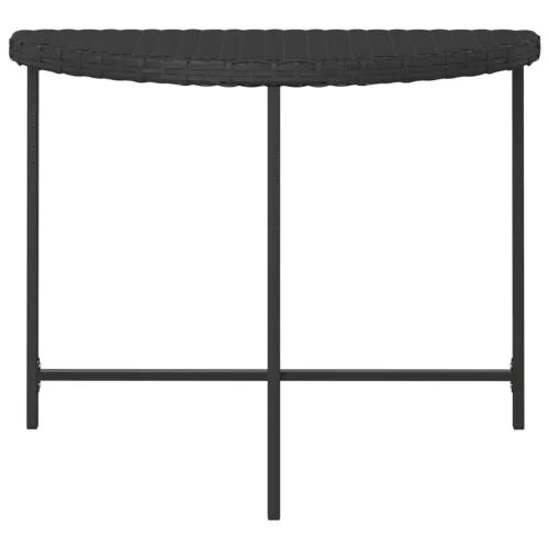  fekete polyrattan kerti asztal 100 x 50 x 75 cm